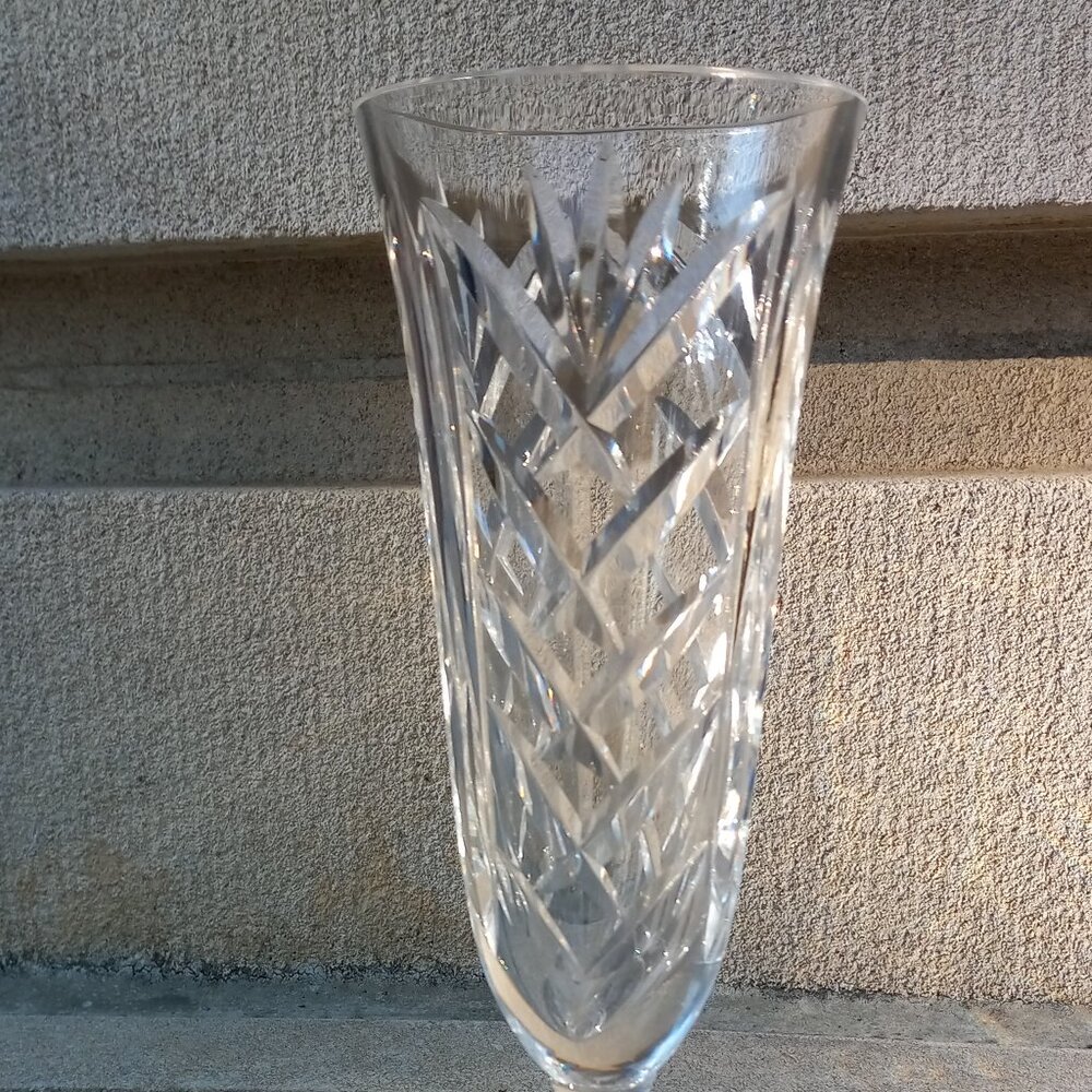Waterford Crystal Kilbarry Flared Fluted Footed Bud Vase 7"